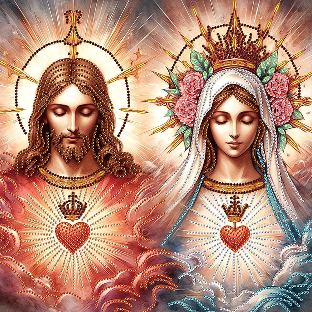 Diamond Painting - Partial Special Shaped - Religious Jesus Mother (40*40CM)