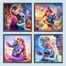 Load image into Gallery viewer, 4pcs Round Diamond Painting Set - Disney Stitch (30*30CM)
