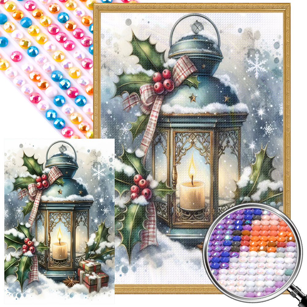 AB Diamond Painting - Full Round - Christmas night lantern (40*60CM)