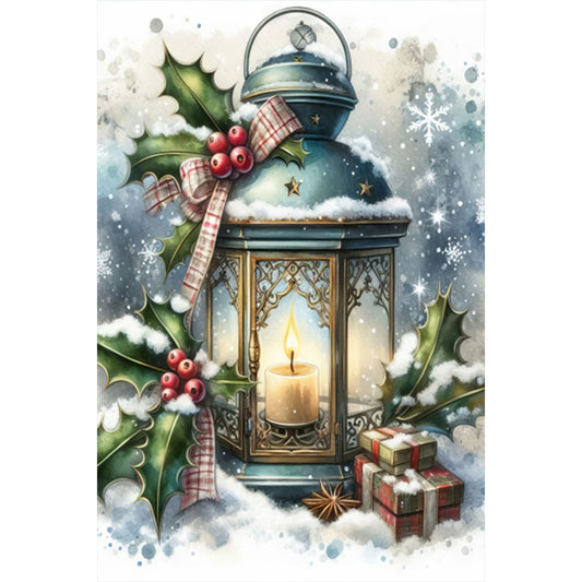 AB Diamond Painting - Full Round - Christmas night lantern (40*60CM)