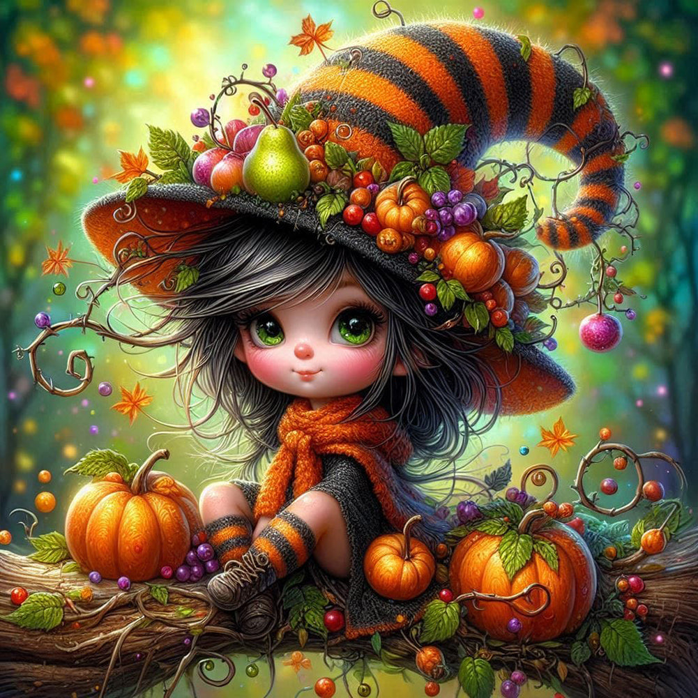 Diamond Painting - Full Round - Pumpkin witch (40*40CM)