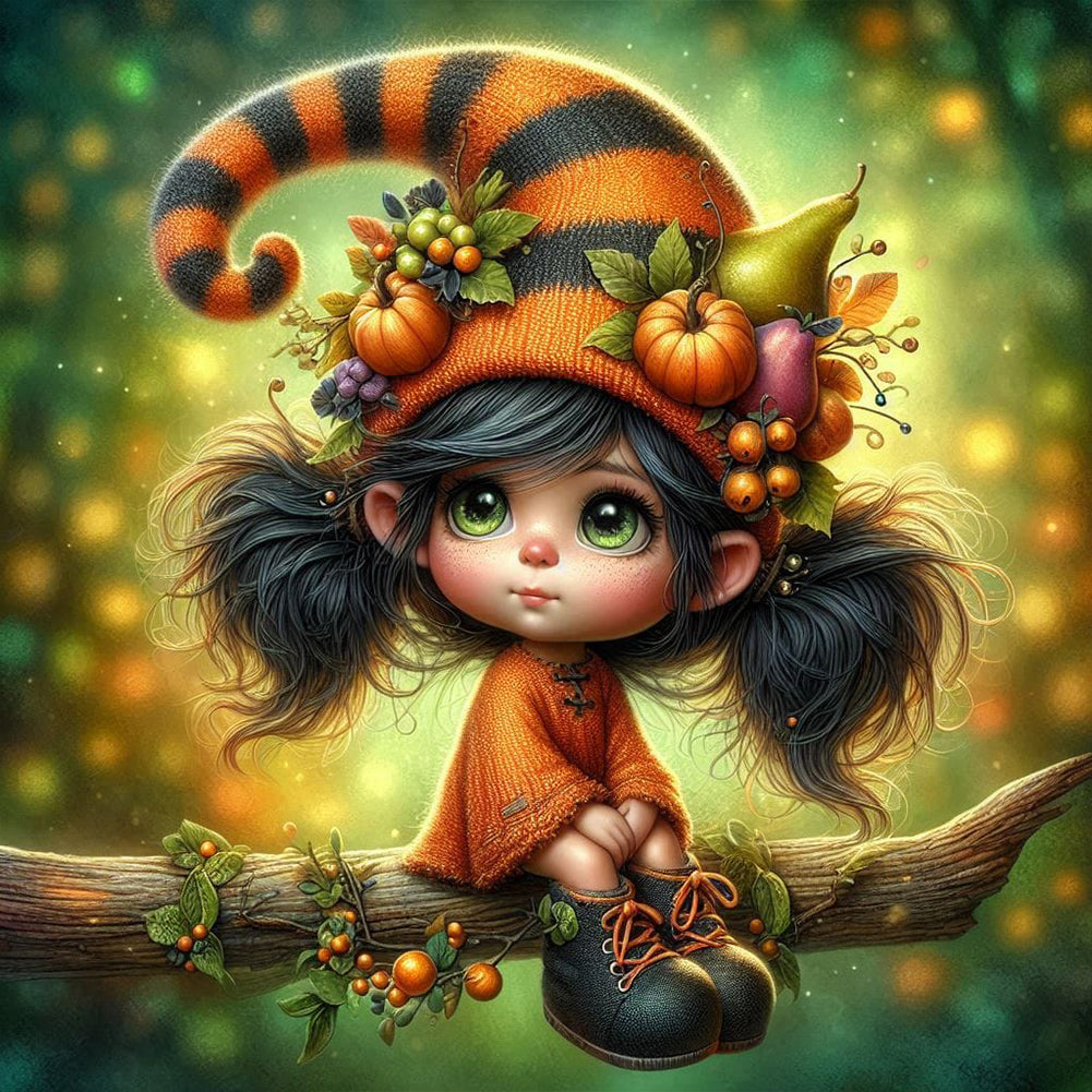 Diamond Painting - Full Round - Pumpkin witch (40*40CM)