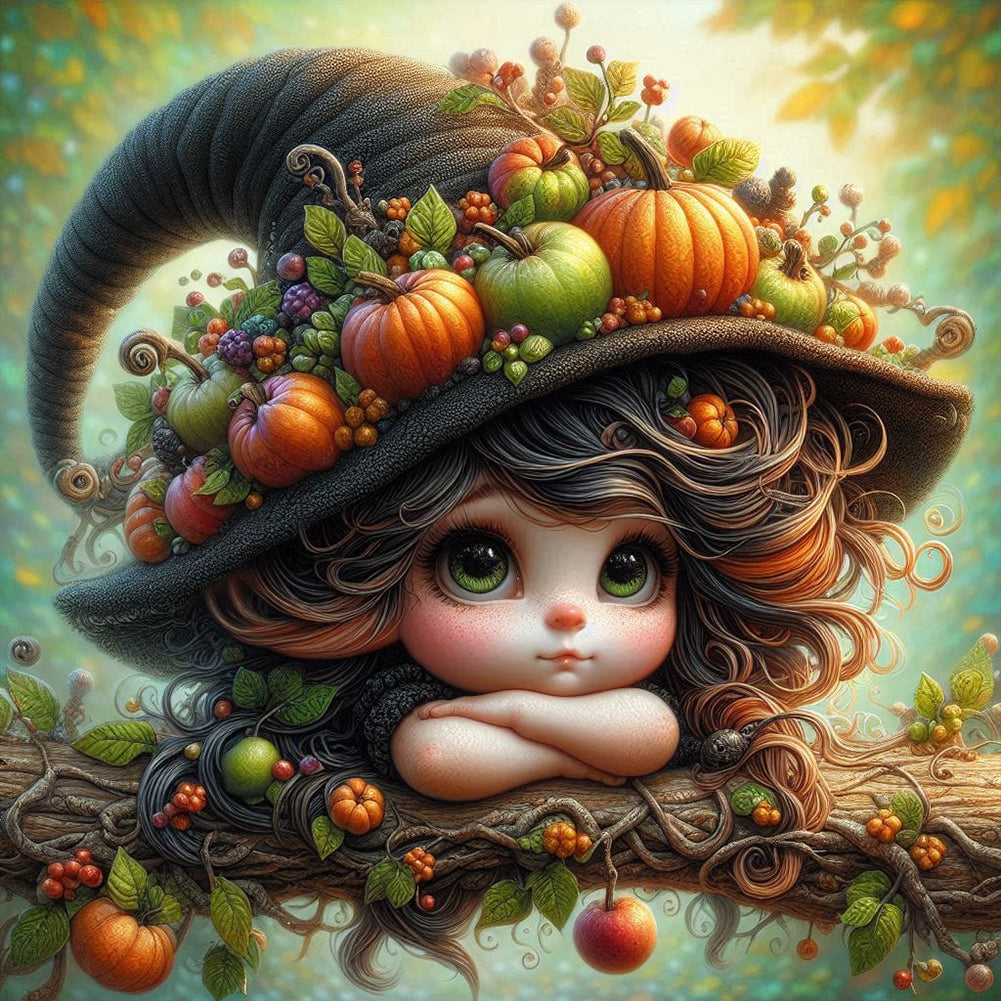 Diamond Painting - Full Round - Pumpkin witch (40*40CM)