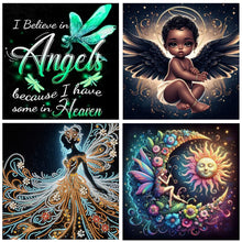 Load image into Gallery viewer, 4pcs Round Diamond Painting Set - Angel wings (30*30CM)
