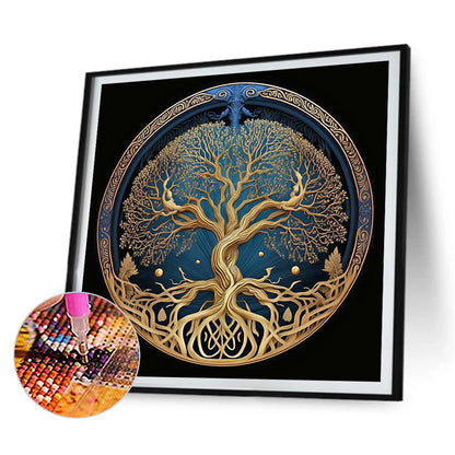 4pcs Round Diamond Painting Set - Flowers and plants (30*30CM)