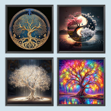 Load image into Gallery viewer, 4pcs Round Diamond Painting Set - Flowers and plants (30*30CM)
