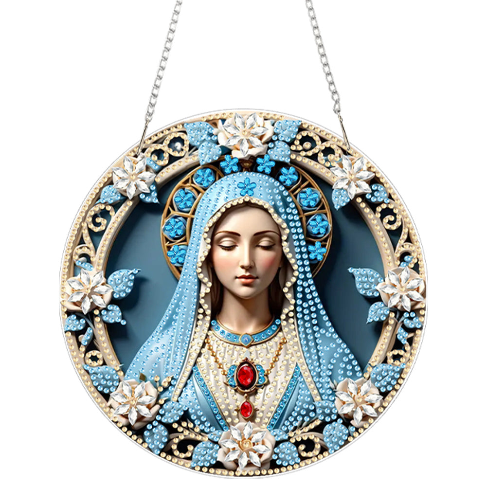 Acrylic Special Shape Holy Mother Diamond Painting Decor for Garden Window Decor