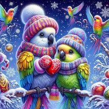 Load image into Gallery viewer, Diamond Painting - Full Round - Parrot in the snow (40*40CM)
