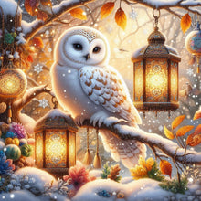 Load image into Gallery viewer, Diamond Painting - Full Round - Owl in the snow (40*40CM)
