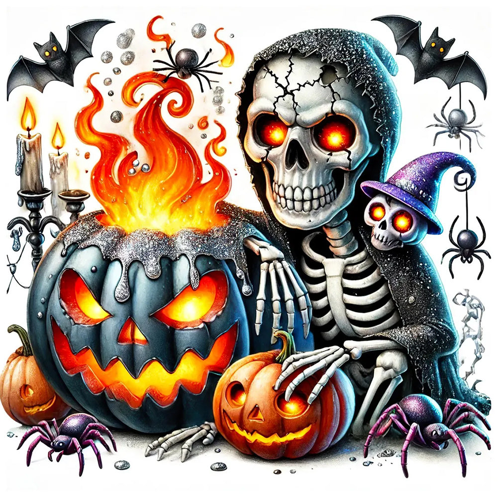 Diamond Painting - Full Round - Halloween horror night (40*40CM)