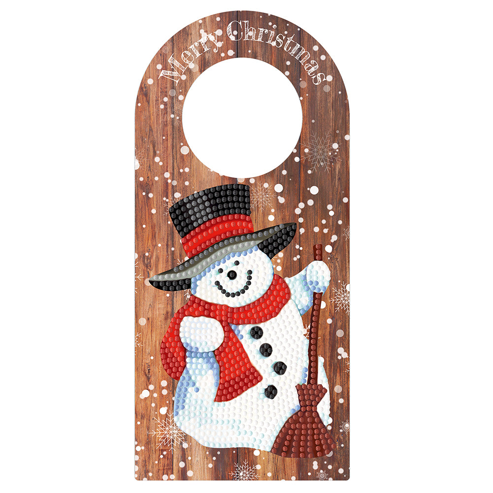 Christmas Candle Flower Diamond Painting Door Handle Hanging Sign for Art Crafts