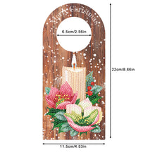 Load image into Gallery viewer, Christmas Candle Flower Diamond Painting Door Handle Hanging Sign for Art Crafts
