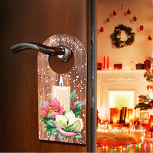 Load image into Gallery viewer, Christmas Candle Flower Diamond Painting Door Handle Hanging Sign for Art Crafts
