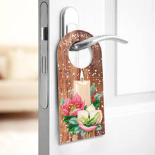 Load image into Gallery viewer, Christmas Candle Flower Diamond Painting Door Handle Hanging Sign for Art Crafts
