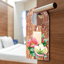 Load image into Gallery viewer, Christmas Candle Flower Diamond Painting Door Handle Hanging Sign for Art Crafts
