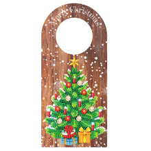 Load image into Gallery viewer, Christmas Candle Flower Diamond Painting Door Handle Hanging Sign for Art Crafts
