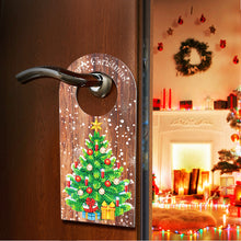 Load image into Gallery viewer, Christmas Candle Flower Diamond Painting Door Handle Hanging Sign for Art Crafts
