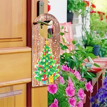 Load image into Gallery viewer, Christmas Candle Flower Diamond Painting Door Handle Hanging Sign for Art Crafts
