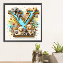 Load image into Gallery viewer, Diamond Painting - Full Round - Animal party letter Y (30*30CM)
