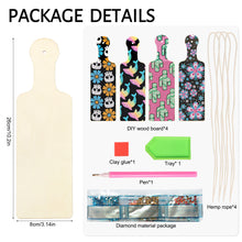 Load image into Gallery viewer, 4Pcs Flower Pattern 5D DIY Diamond Painting Serving Tray for Desk Coffee Table
