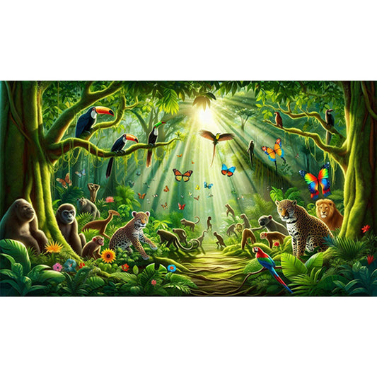 AB Diamond Painting - Full Round - Forest animal (70*40CM)