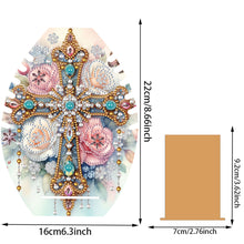 Load image into Gallery viewer, DIY Diamond Painting Wooden Necklace Display Stand Holder (Cross Flowers A)
