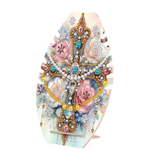 Load image into Gallery viewer, DIY Diamond Painting Wooden Necklace Display Stand Holder (Cross Flowers A)
