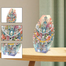 Load image into Gallery viewer, DIY Diamond Painting Wooden Necklace Display Stand Holder (Cross Flowers B)
