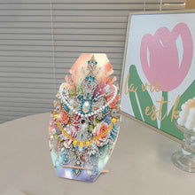 Load image into Gallery viewer, DIY Diamond Painting Wooden Necklace Display Stand Holder (Cross Flowers B)

