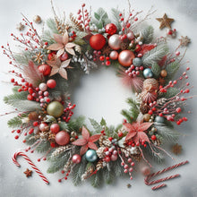 Load image into Gallery viewer, Diamond Painting - Full Round - Christmas wreath (40*40CM)
