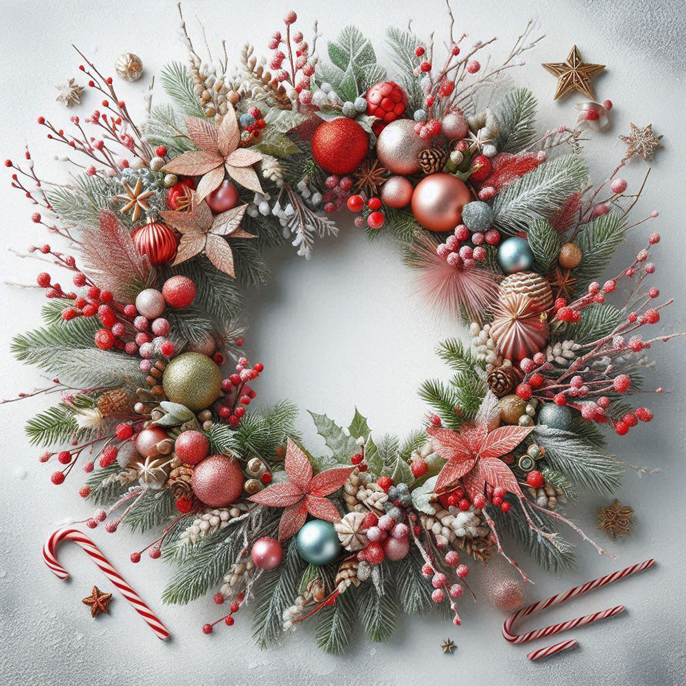 Diamond Painting - Full Round - Christmas wreath (40*40CM)
