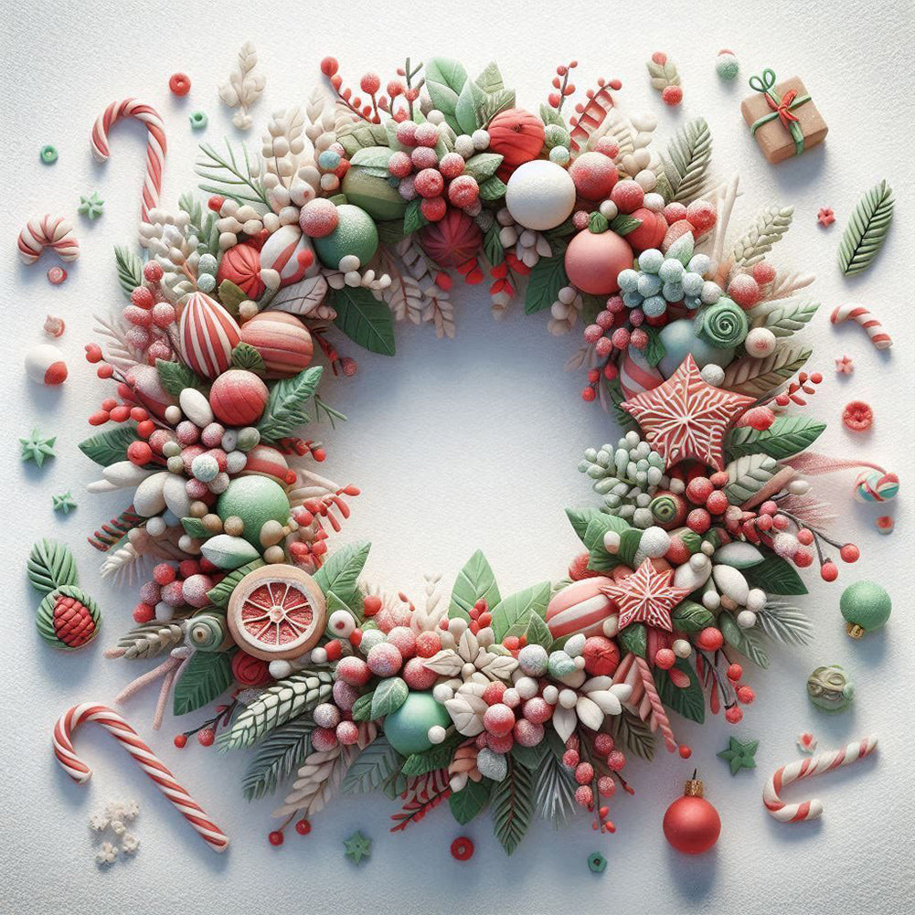 Diamond Painting - Full Round - Christmas wreath (40*40CM)