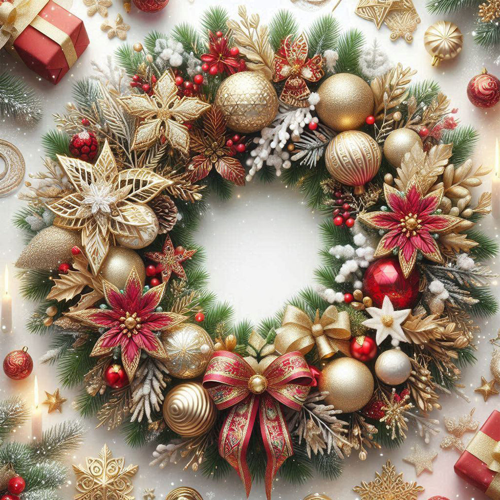 Diamond Painting - Full Round - Christmas wreath (40*40CM)