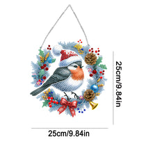 Load image into Gallery viewer, Acrylic Diamond Painting Hanging Pendant Diamond Art Home Decor (Bird Wreath)
