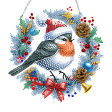 Load image into Gallery viewer, Acrylic Diamond Painting Hanging Pendant Diamond Art Home Decor (Bird Wreath)
