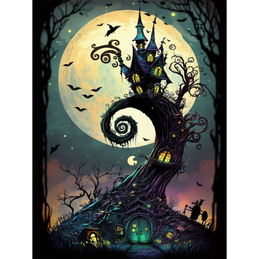 Diamond Painting - Full Round - Tree in the moonlight (30*40CM)
