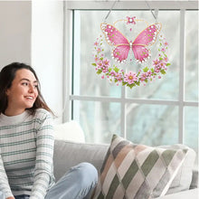 Load image into Gallery viewer, Acrylic Special Shaped Pink Butterfly Diamond Painting Hanging Home Decorations
