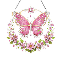 Load image into Gallery viewer, Acrylic Special Shaped Pink Butterfly Diamond Painting Hanging Home Decorations
