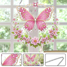 Load image into Gallery viewer, Acrylic Special Shaped Pink Butterfly Diamond Painting Hanging Home Decorations
