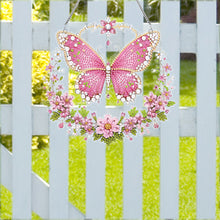 Load image into Gallery viewer, Acrylic Special Shaped Pink Butterfly Diamond Painting Hanging Home Decorations
