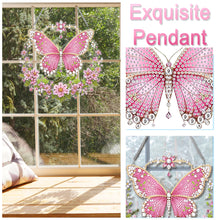 Load image into Gallery viewer, Acrylic Special Shaped Pink Butterfly Diamond Painting Hanging Home Decorations
