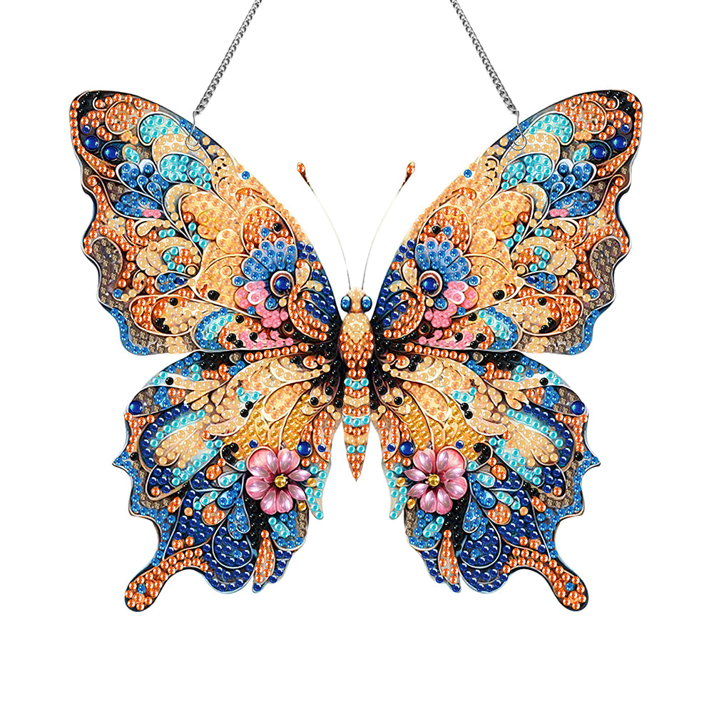 Acrylic Special Shaped Yellow Blue Butterfly Diamond Painting Hanging Decoration
