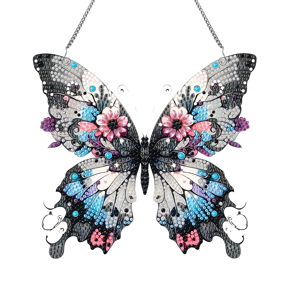 Acrylic Special Shaped Black Gray Butterfly Diamond Painting Hanging Decorations
