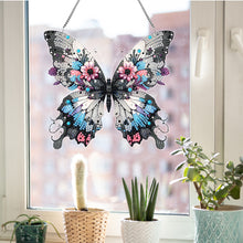 Load image into Gallery viewer, Acrylic Special Shaped Black Gray Butterfly Diamond Painting Hanging Decorations
