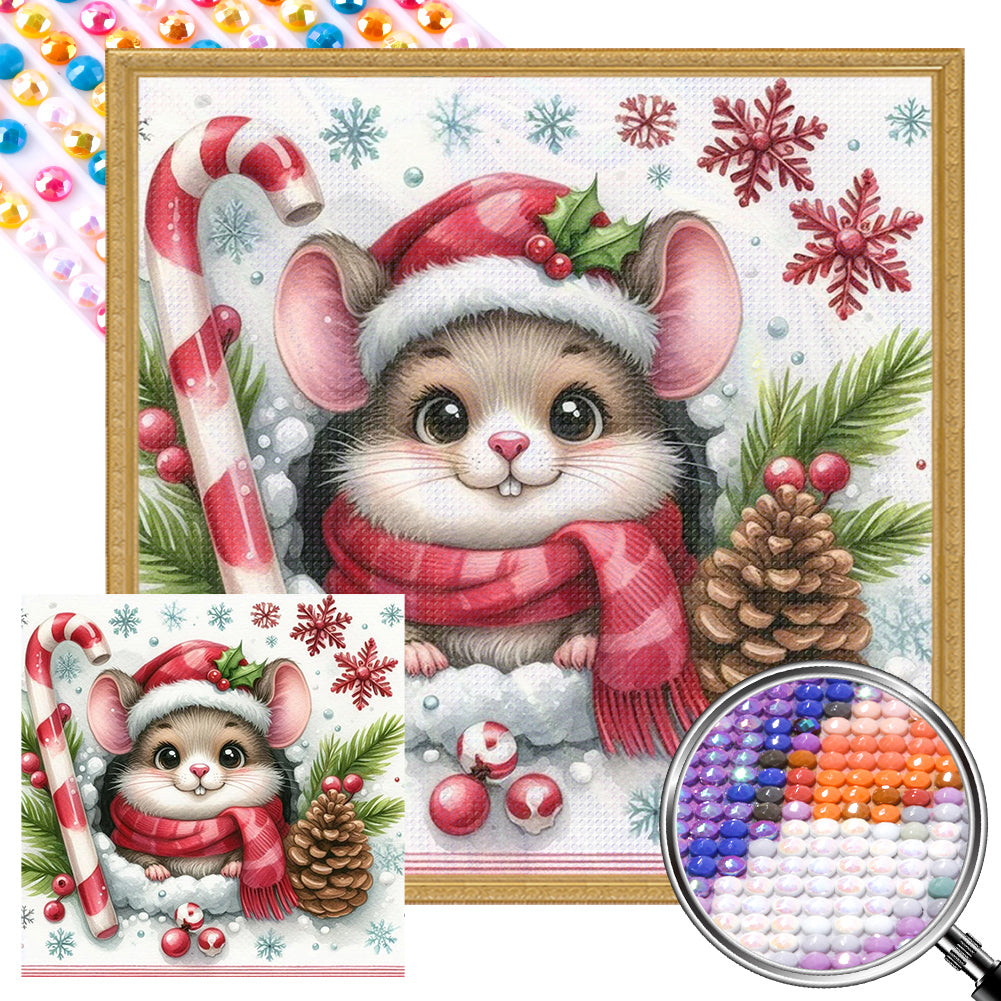 AB Diamond Painting - Full Round - Christmas hamster (40*40CM)