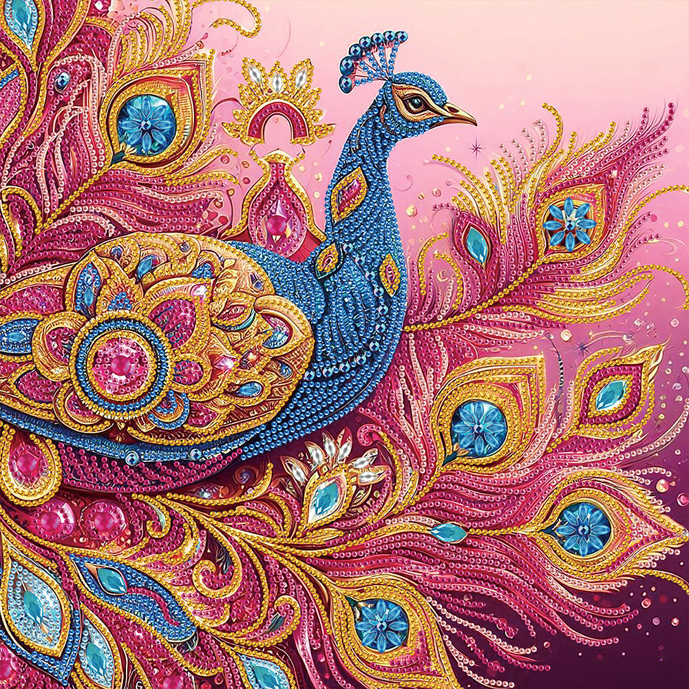Diamond Painting - Partial Special Shaped - Peacock (40*40CM)