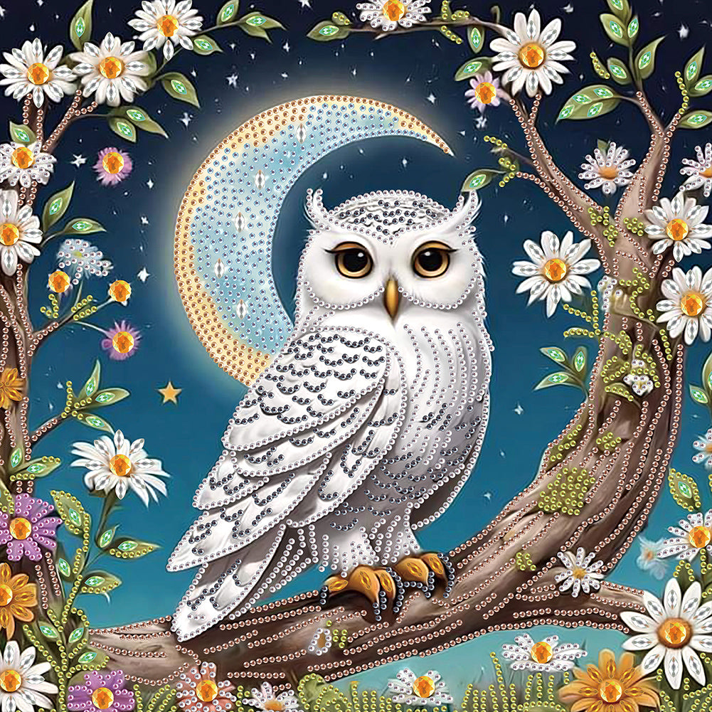 Diamond Painting - Partial Special Shaped - Owl (40*40CM)