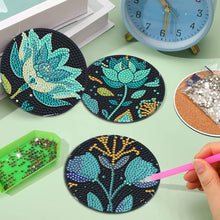 Load image into Gallery viewer, 8Pcs Wooden Flower Diamond Painting Coasters DIY Cup Coasters for Home Office
