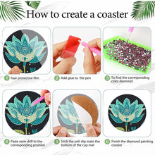 Load image into Gallery viewer, 8Pcs Wooden Flower Diamond Painting Coasters DIY Cup Coasters for Home Office
