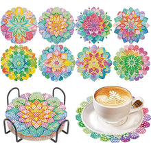 Load image into Gallery viewer, 8Pcs Wooden Mandala Diamond Painting Coasters for Art Craft for Home Office
